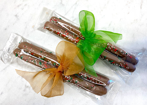Holiday Pretzel Rod Party Favor